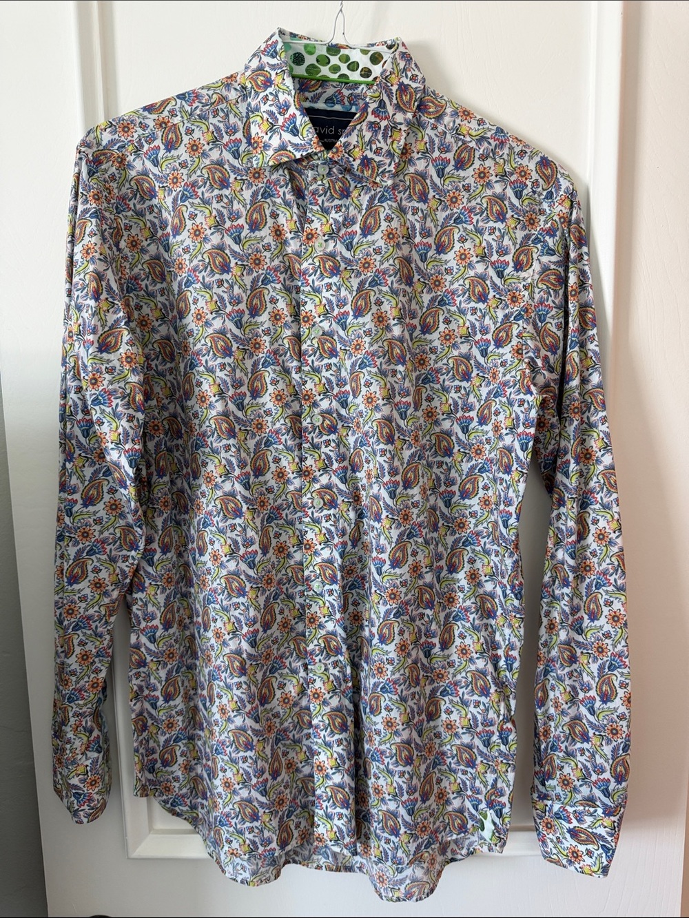 White Paisley Floral Button-Down Shirt - Picture 2 of 6